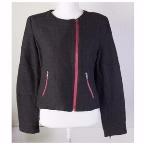 49. Halogen Black Blazer with Hot Pink Zipper‎